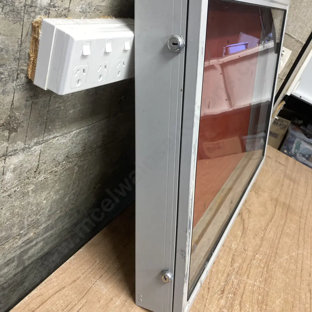 Wall Mount Glass Fronted Display Case / Notice Board, Hinged, Lockable (No Keys). H60 W90 D10cm Image 1++